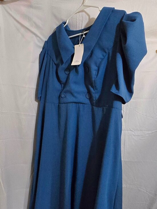 SHEIN Dresses & Skirts - SHEIN Curve Blue Collared Midi Dress – Women’s 3XL